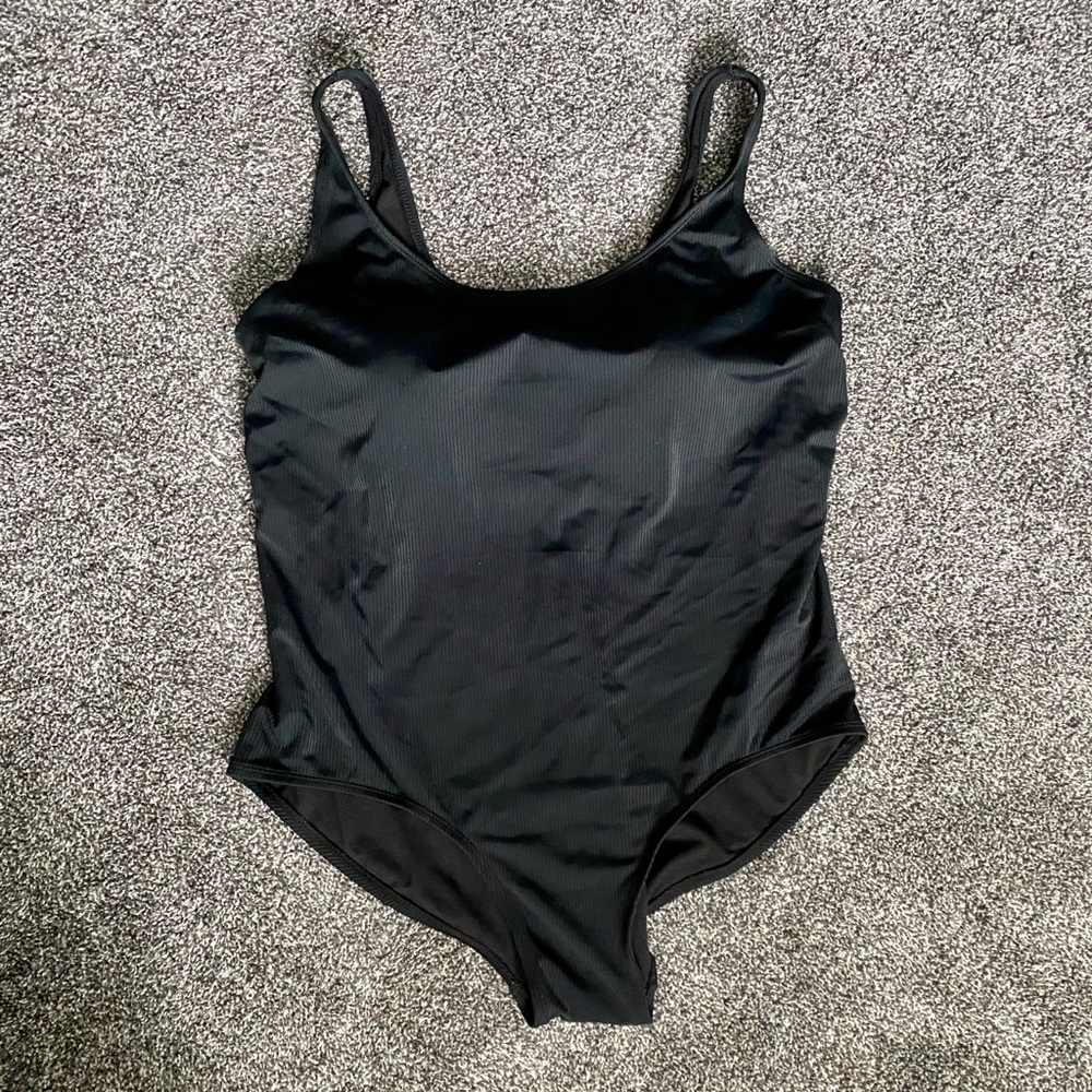 Catalina Black Ribbed One-Piece Swimsuit | Size 1X